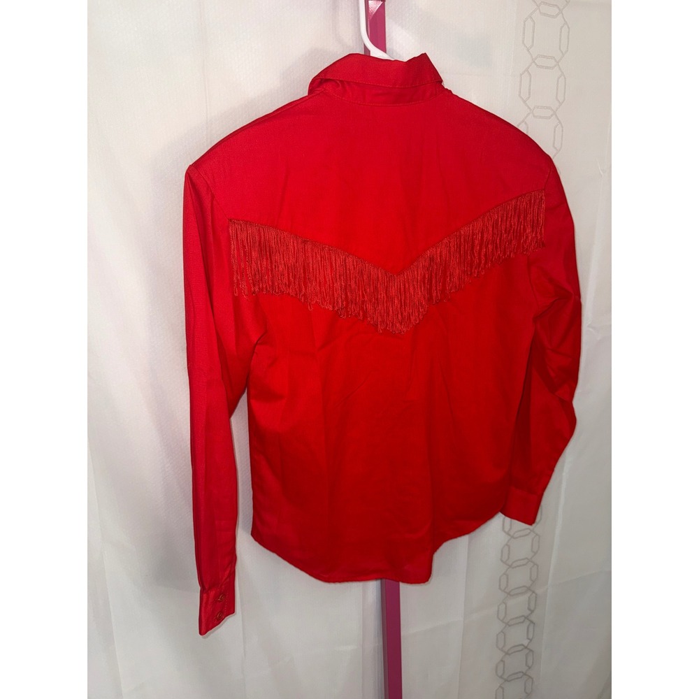 Western Collection Red Fringe Embroidered Western Shirt Womens Size 8 - Picture 6 of 8